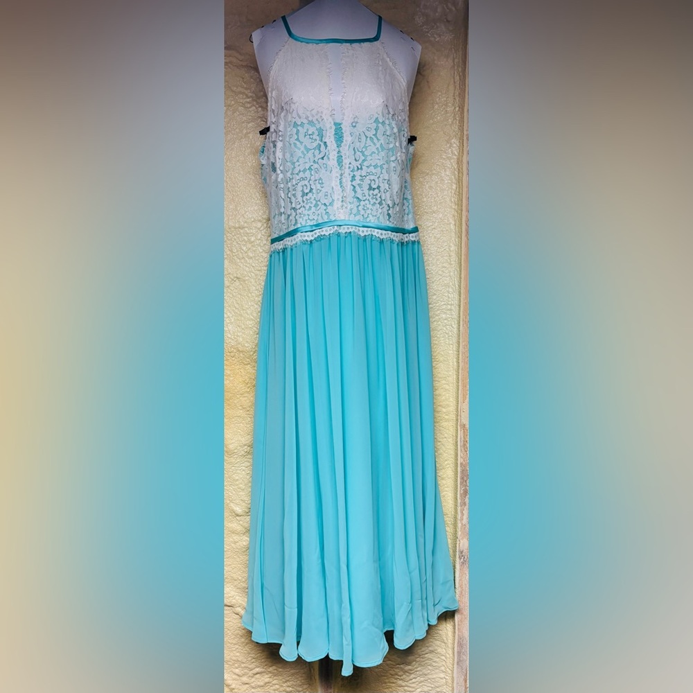 Elegant Turquoise full length dress
